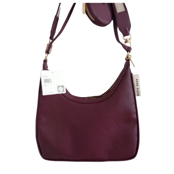 Anne Klein Cranberry Satchel Handbag with Zip wallet - Picture 7 of 10